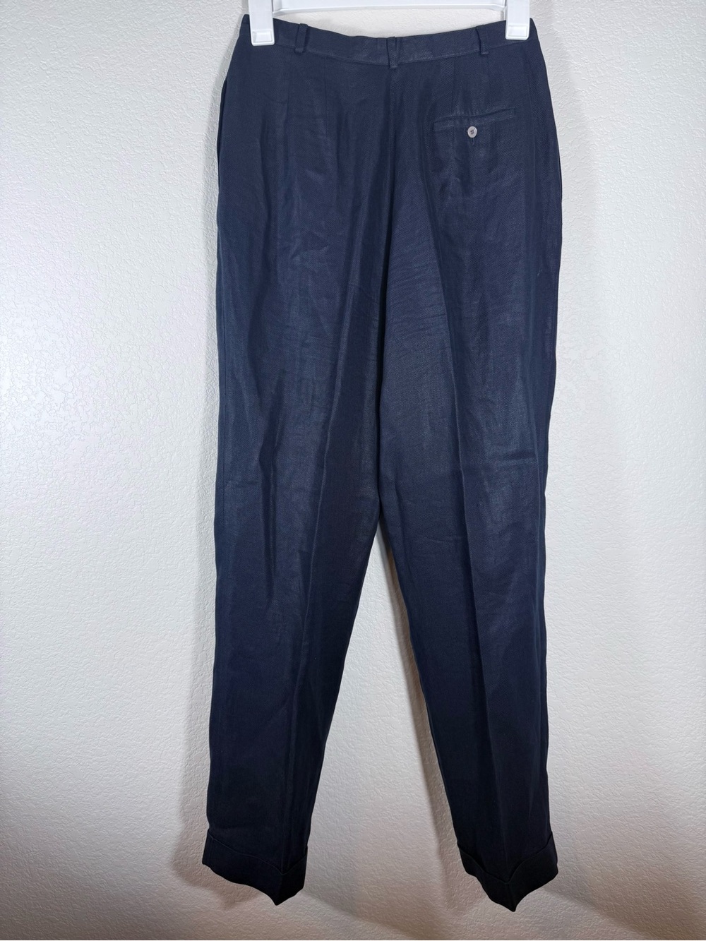 Talbots Women’s Sz 12 Navy Tapered High-Rise Trousers